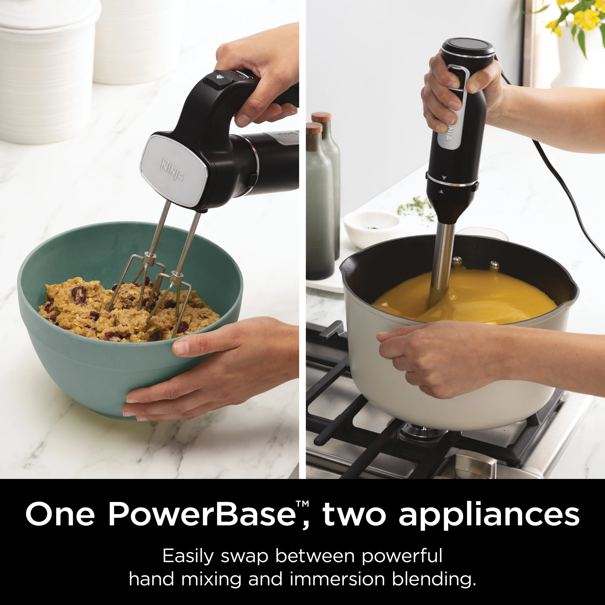 Ninja Foodi Power Mixer System with Hand Blender and Hand Mixer Combo and 3-Cup Blending Vessel - Levo Sportswear