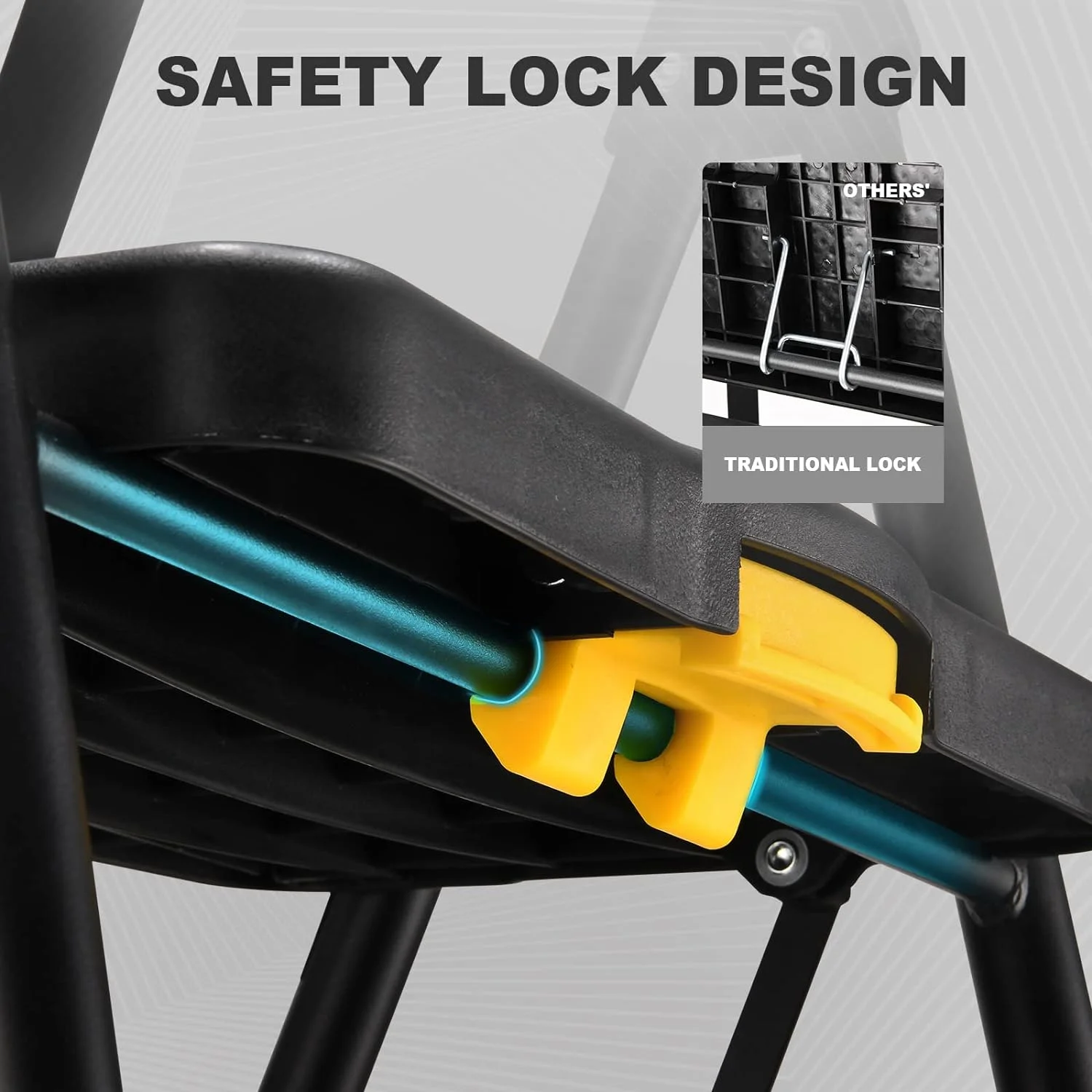 HBTower Folding 5-Step Ladder, 330lbs, with Handrails and Tool Tray and Anti-Slip Pedal, Black - Levo Sportswear