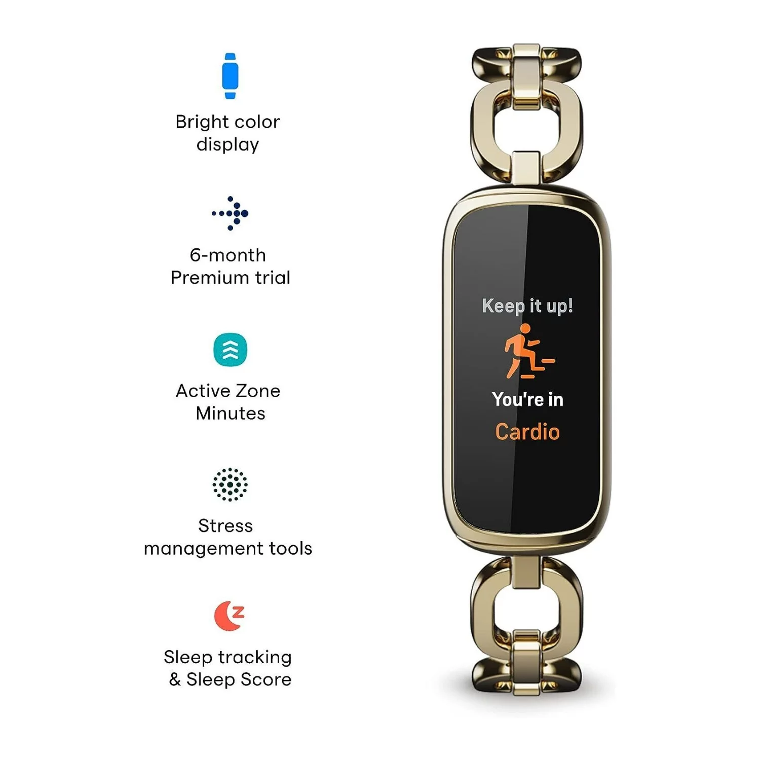 Fitbit Luxe Gorjana Special Edition, Soft Gold Stainless Steel - Levo Sportswear