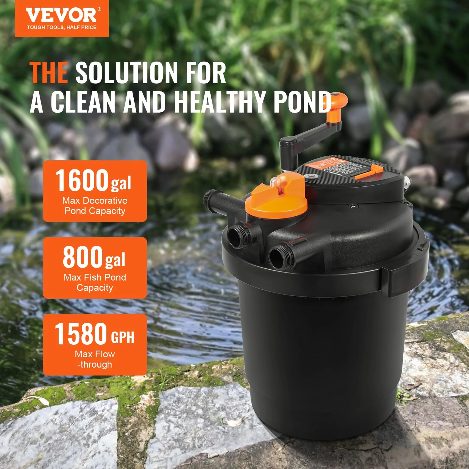 VEVOR Bio Pressure Pond Filter, Up to 1600 Gallons - Levo Sportswear