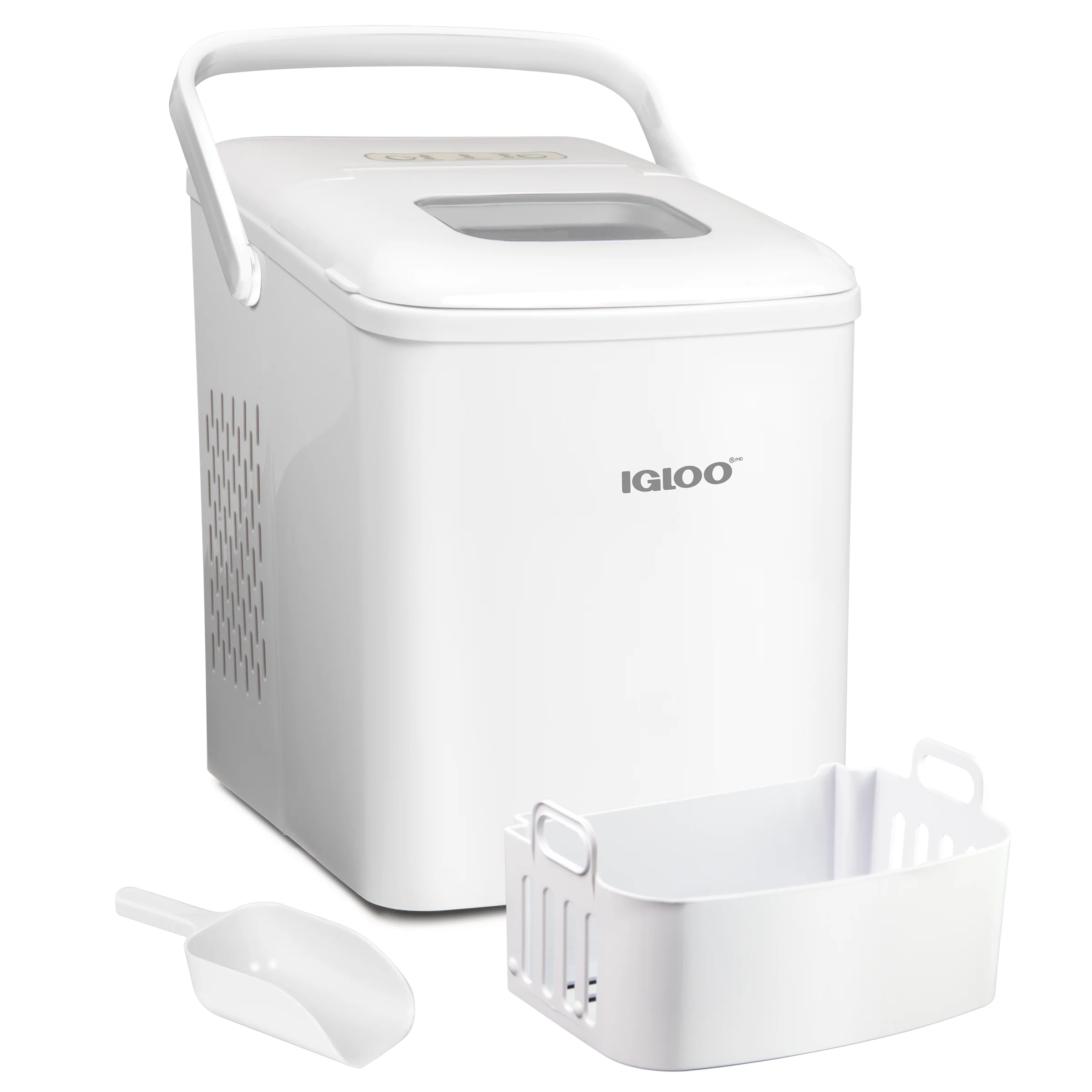 Igloo Handled Automatic Ice Machine Self Cleaning Countertop Ice Maker with Scoop, White - Levo Sportswear