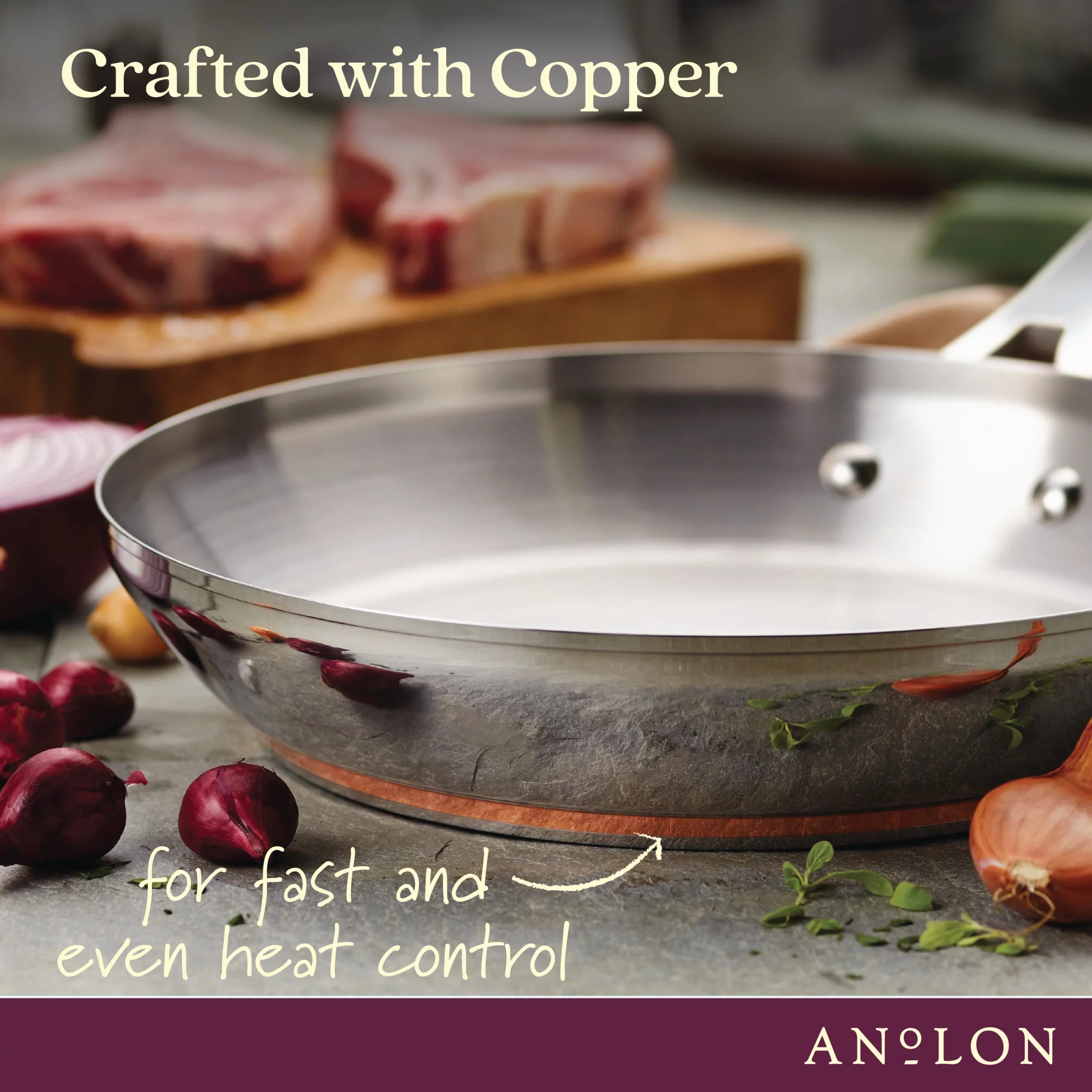 Anolon Nouvelle Copper Stainless Steel Pots and Pans Pots and Pans, 10-Piece, Silver - Levo Sportswear
