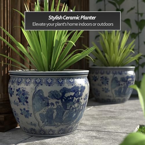 Ladies Blue White Porcelain Fishbowl - Levo Sportswear
