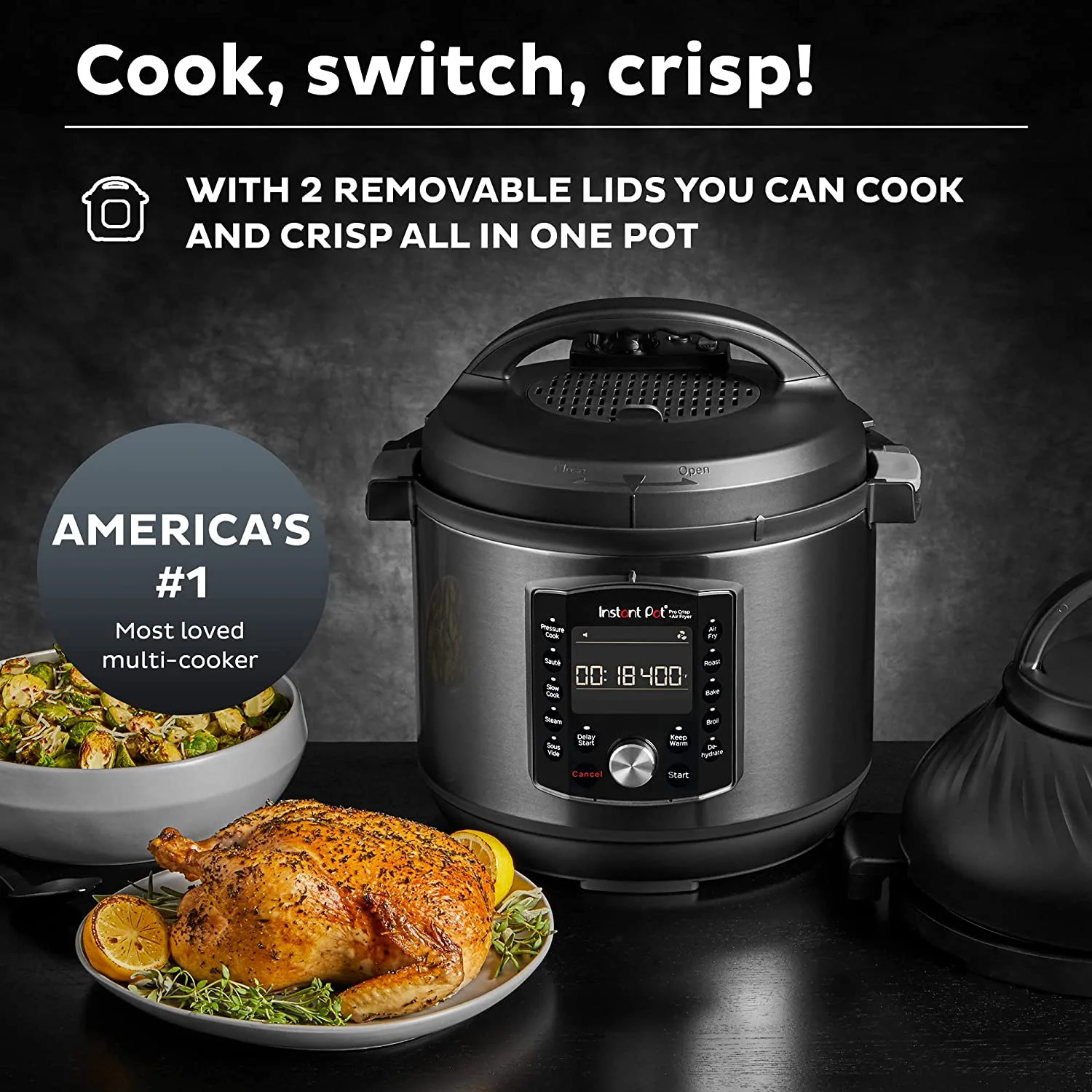 Instant Pot Pro Crisp 8-Quart Air Fryer and Electric Pressure Cooker Combo with Multicooker Lids - Levo Sportswear