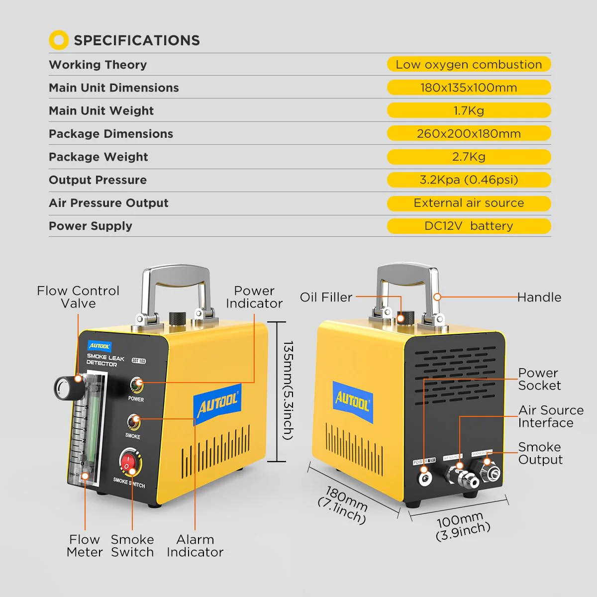 AUTOOL Smoke Machine Automotive Leak Detector - Levo Sportswear