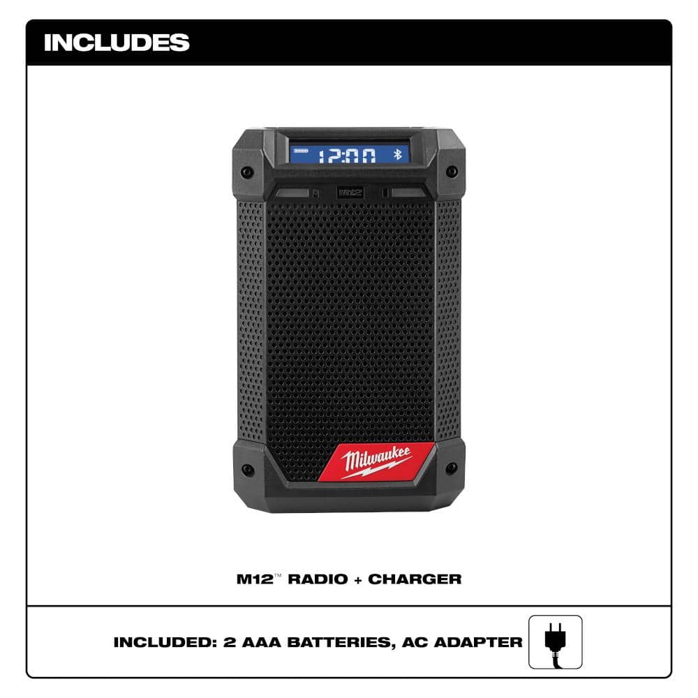 M12 12-Volt Lithium-Ion Cordless Bluetooth/AM/FM Jobsite Radio with Charger 2951-20 - Levo Sportswear
