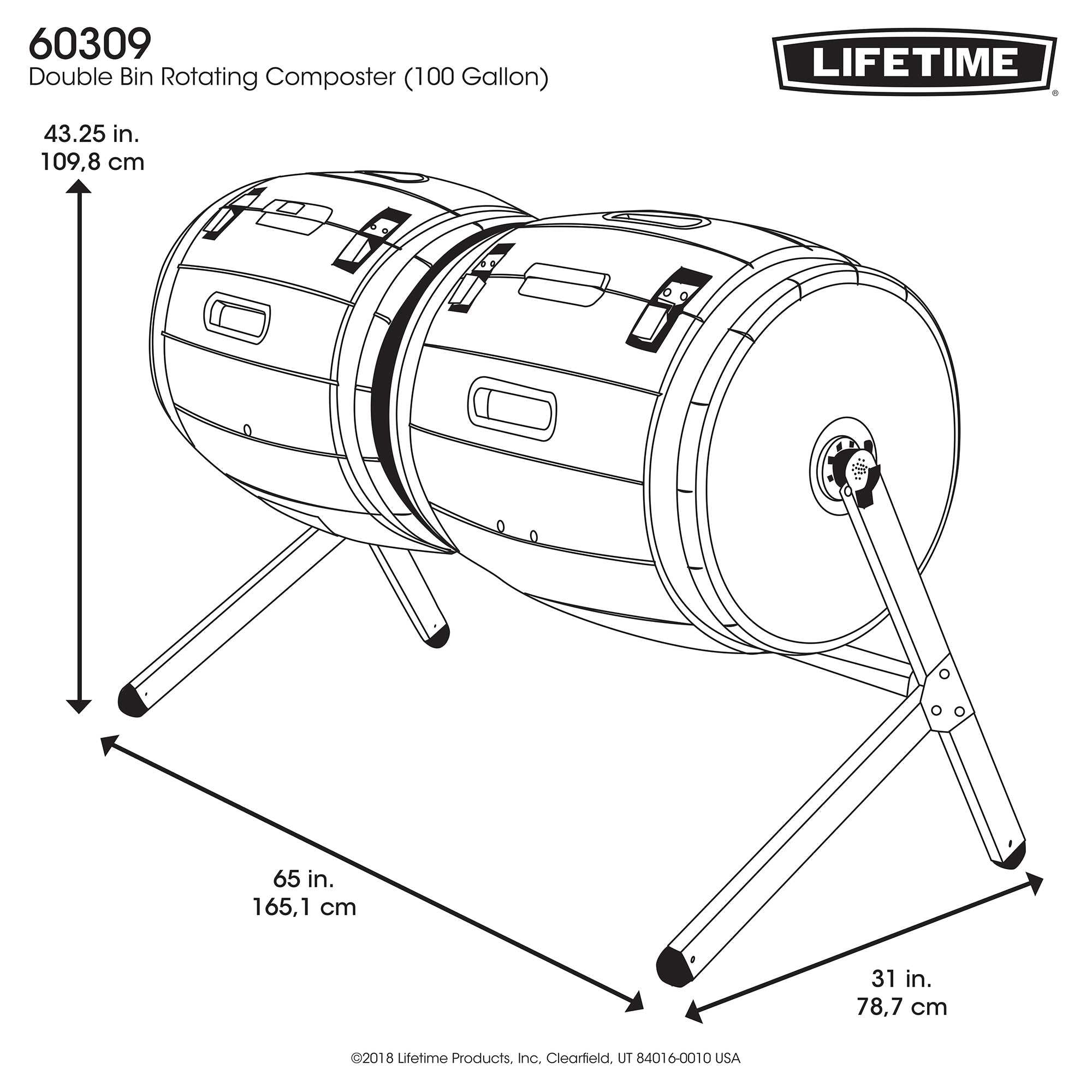 Lifetime Double Bin Rotating Composter (100 gallon) - Levo Sportswear