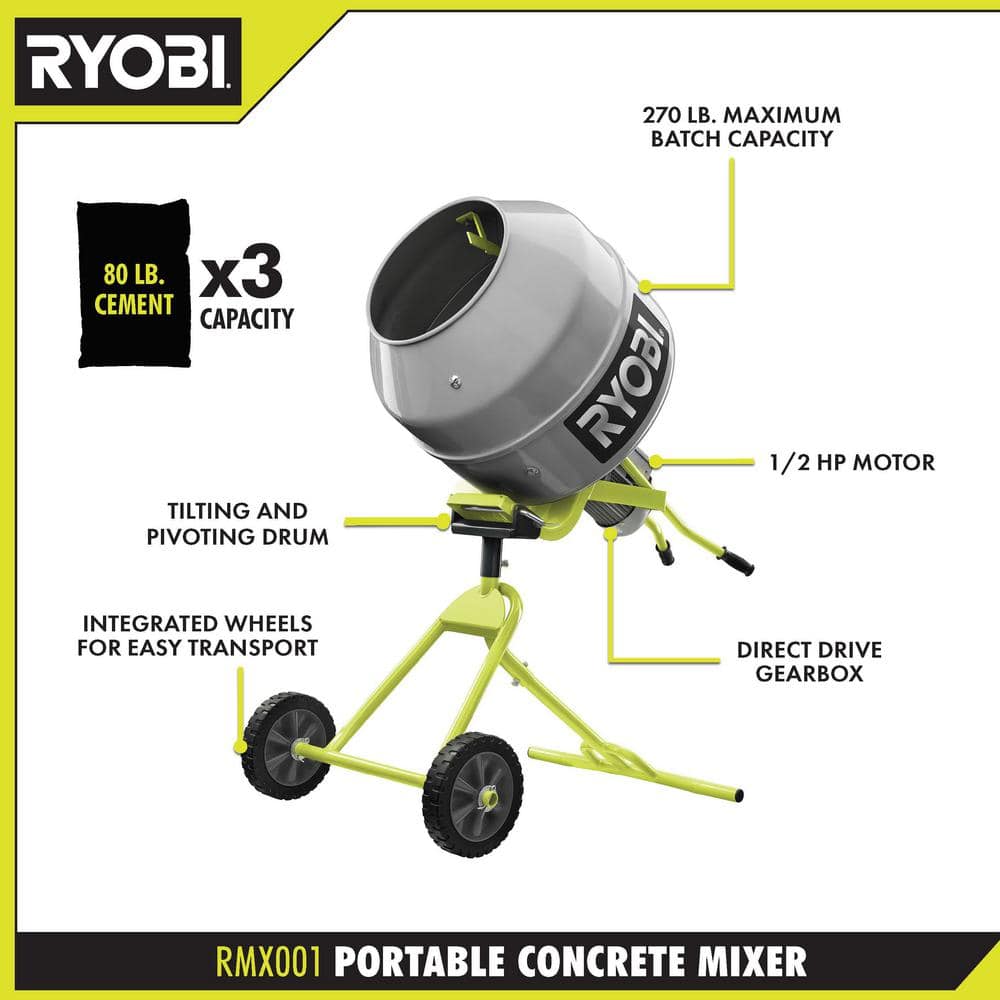5.0 cu. ft. Portable Concrete Mixer RMX001 - Levo Sportswear