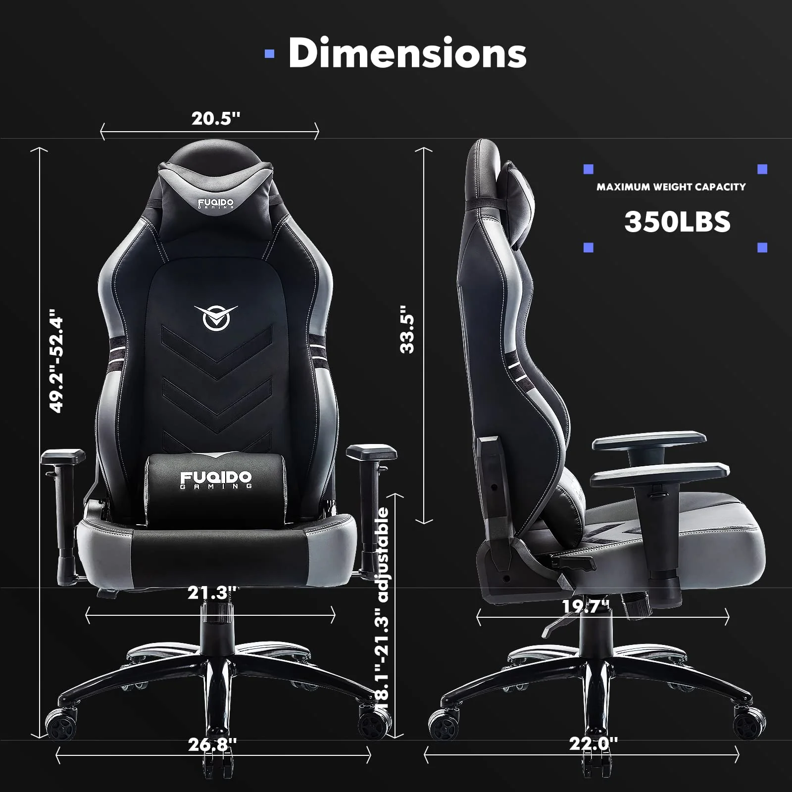 COLAMY Ergonomic Gaming Chair 350lbs Wide Seat - Levo Sportswear