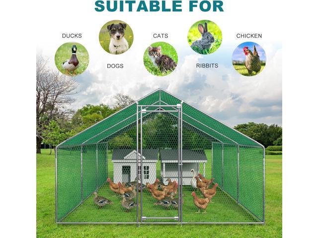 Oarlike Large Galvanized Steel Metal Chicken Coop, Walk-in Poultry Cage - Levo Sportswear