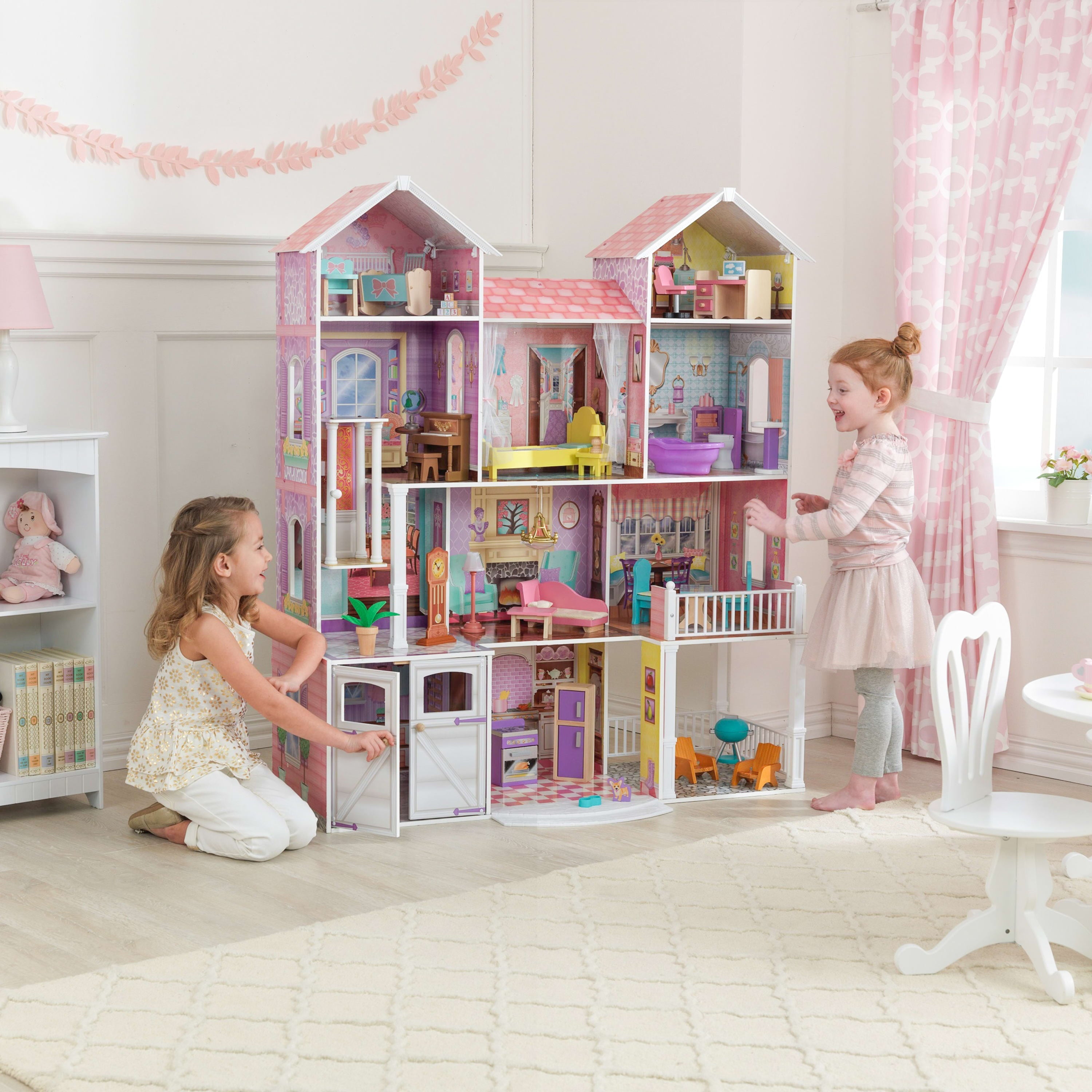 KidKraft Country Estate Wooden Dollhouse for 12-inch Dolls with 31-Piece Accessories - Levo Sportswear