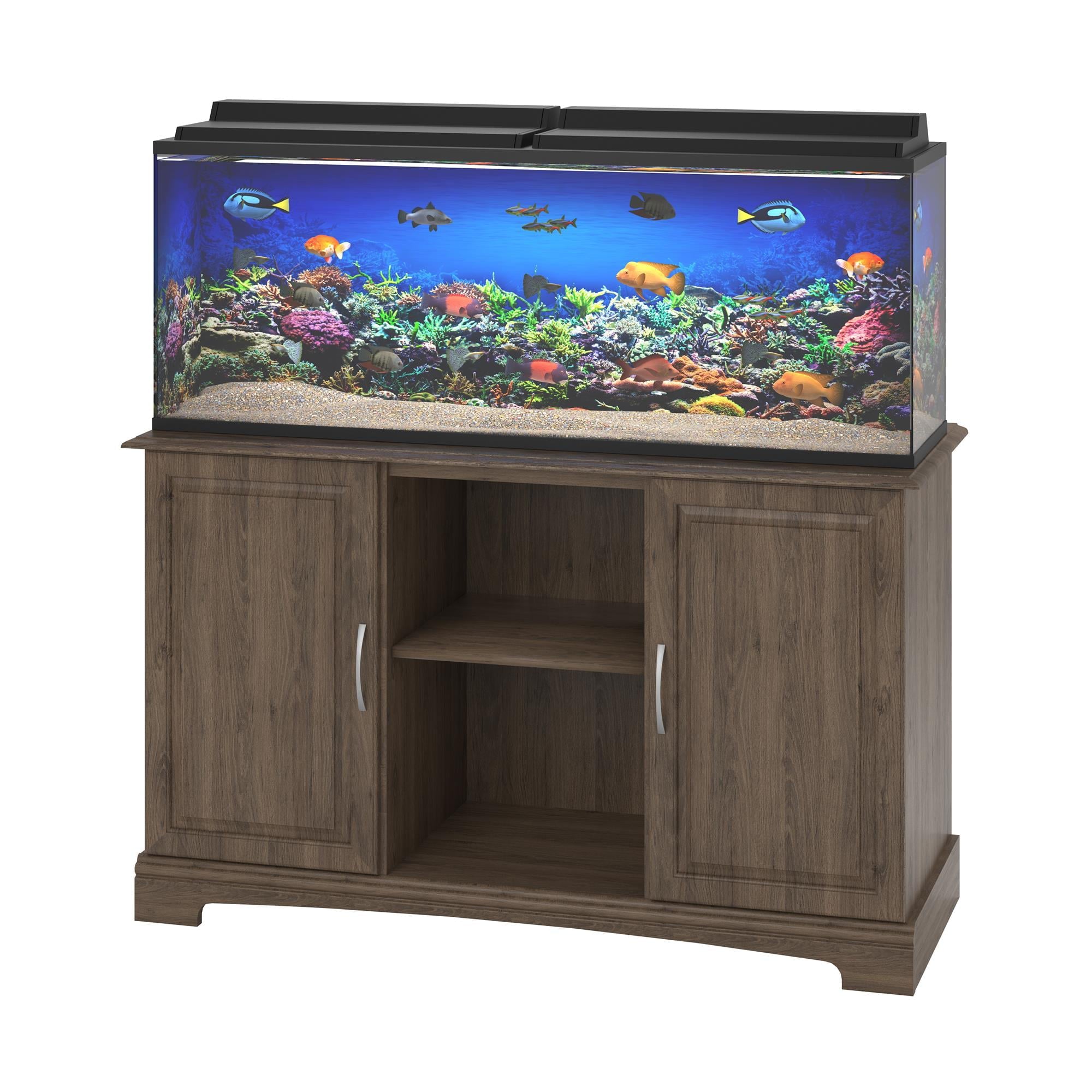 Ameriwood Home Alta Vista 50 - 75 Gallon Aquarium Stand, Rustic Oak - Levo Sportswear
