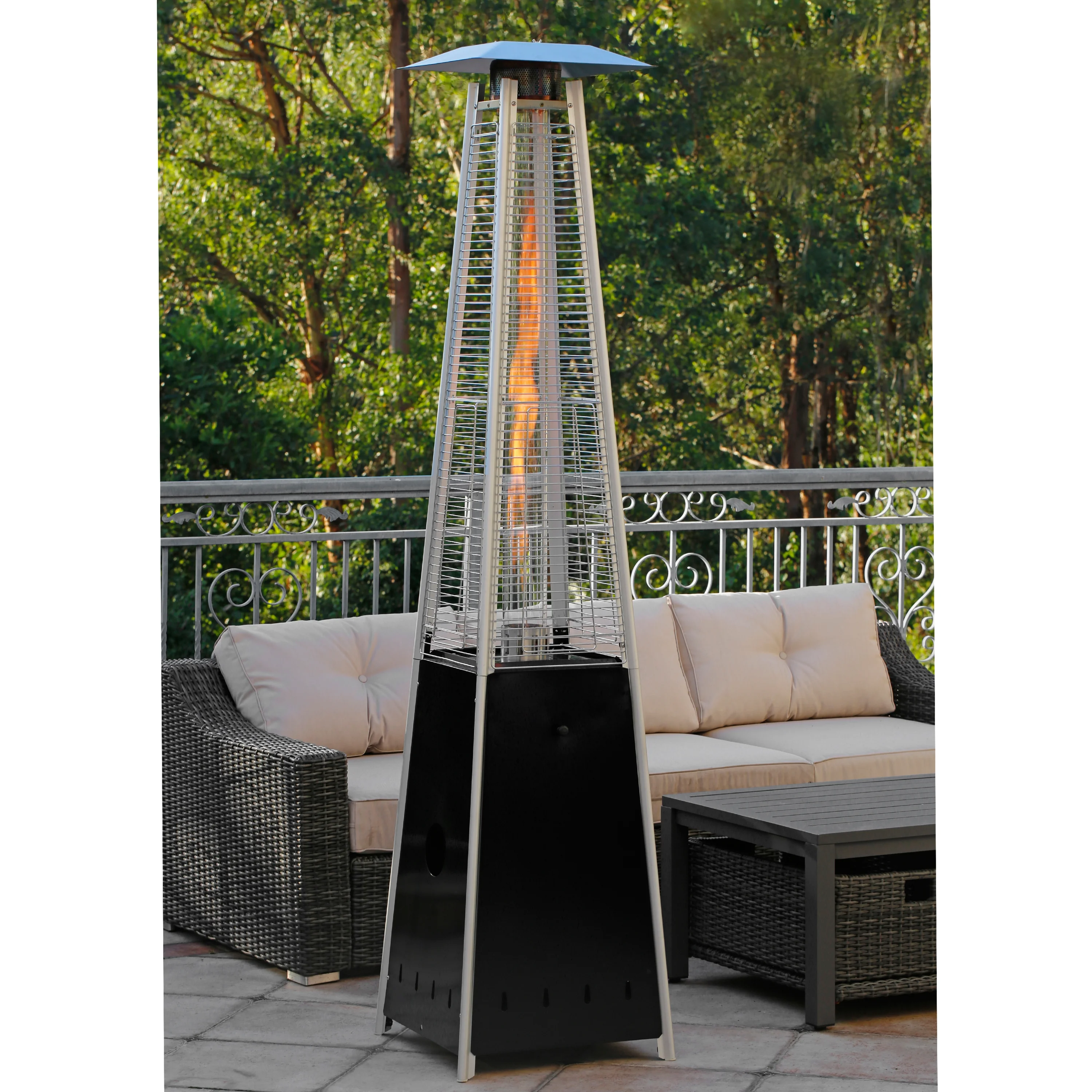 HeatMaxx Pyramid Patio Heater 89.5 in. 40,000 BTU Outdoor Propane Heater, Spiral Flame Patio Heater - Levo Sportswear