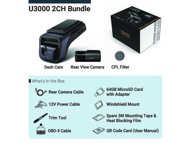 THINKWARE U3000 4K Front and Rear Dash Cam, Wi-Fi, GPS - Levo Sportswear