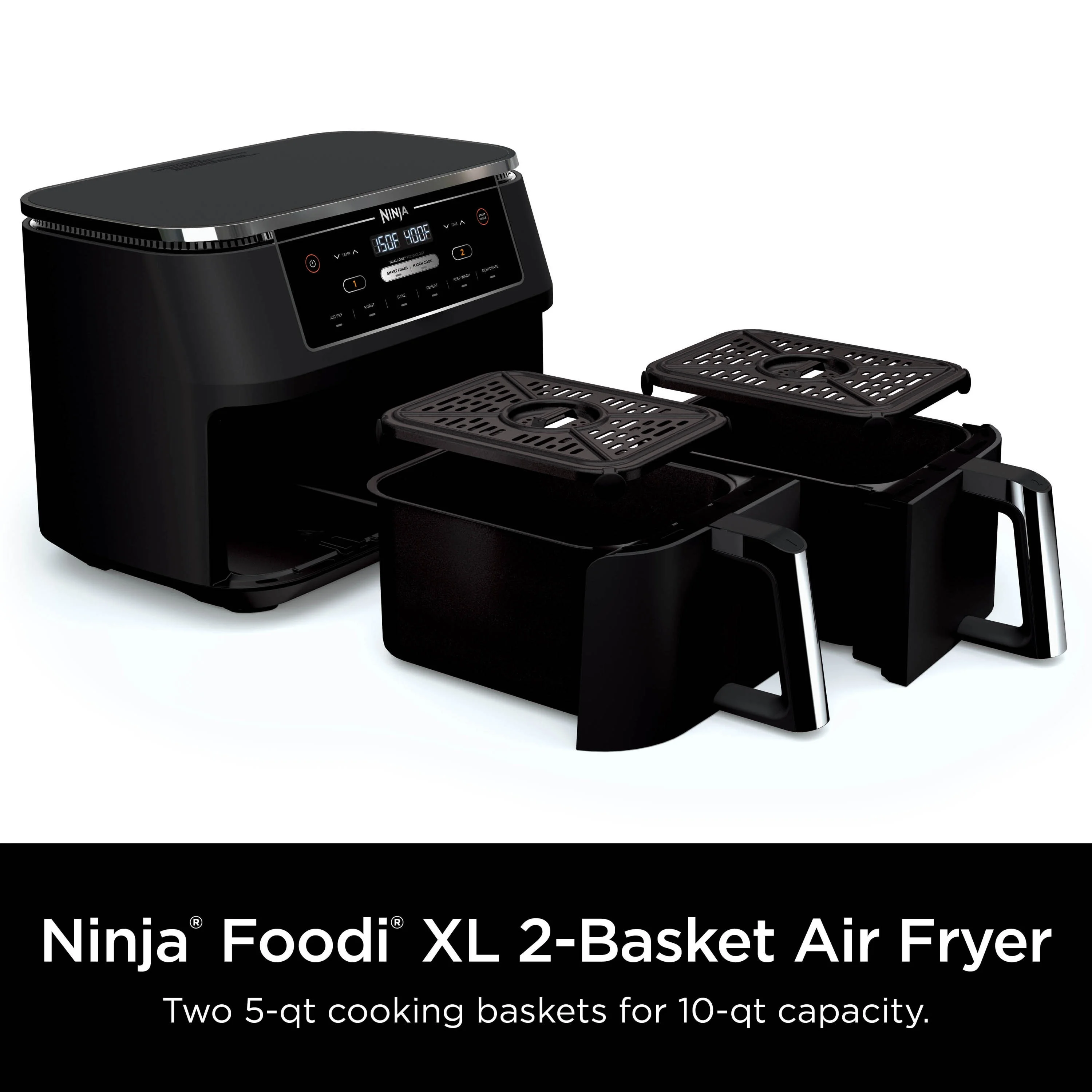 Ninja® Foodi® 6-in-1 10-Quart. 2-Basket Air Fryer with DualZone Technology- Air Fry, Roast, and More, DZ300WM - Levo Sportswear