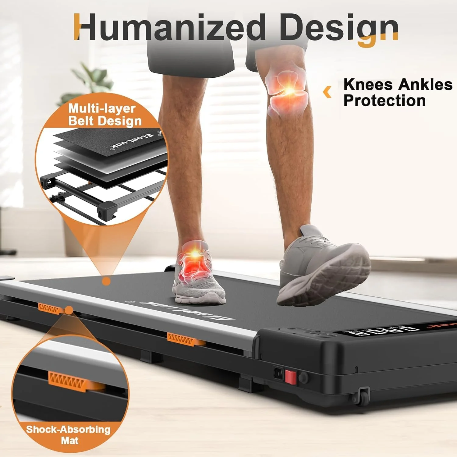 Elseluck Walking Pad, Under Desk Treadmill for Home Office - Levo Sportswear