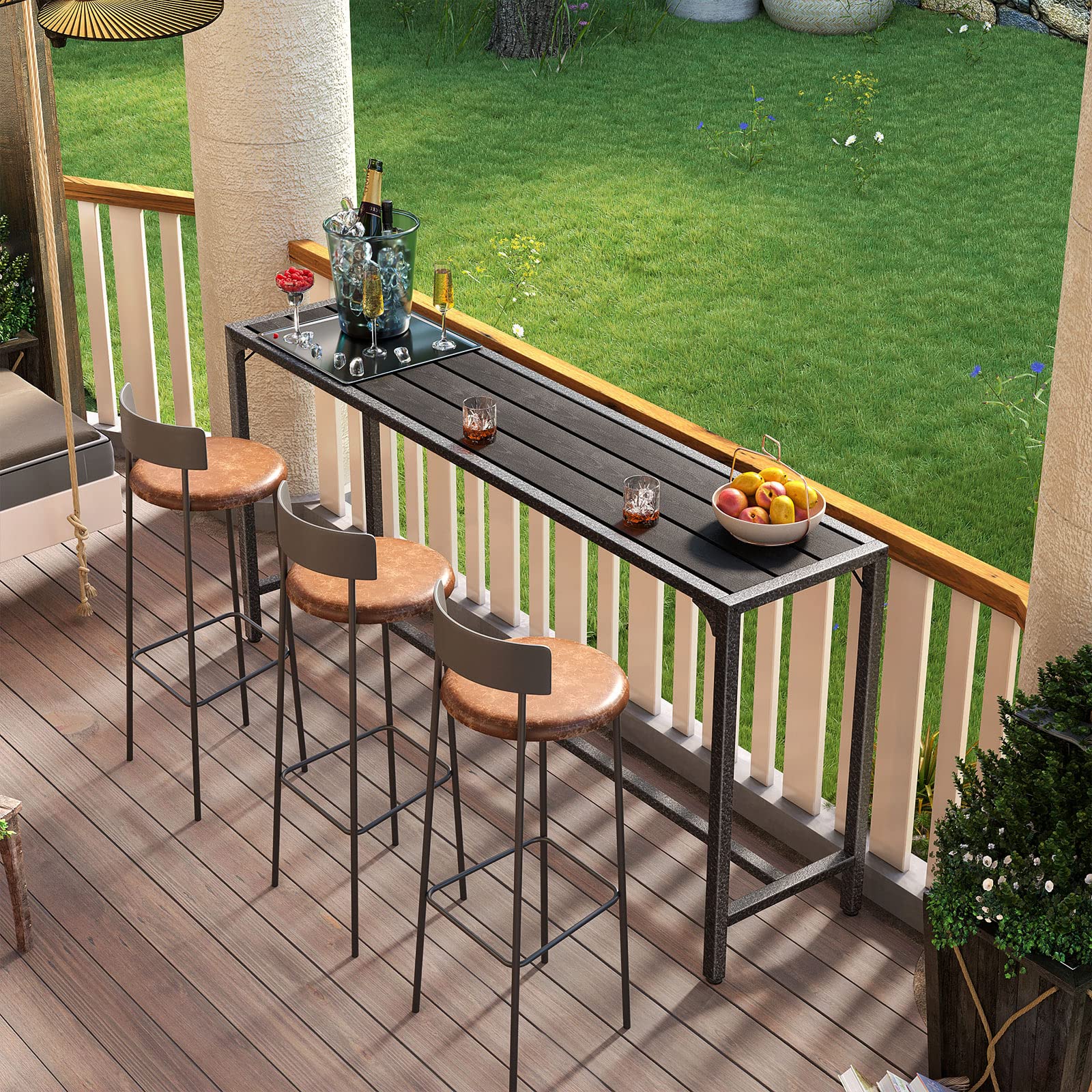 ODK 55 Inch Outdoor Bar Table for Hot Tub, Garden - Levo Sportswear