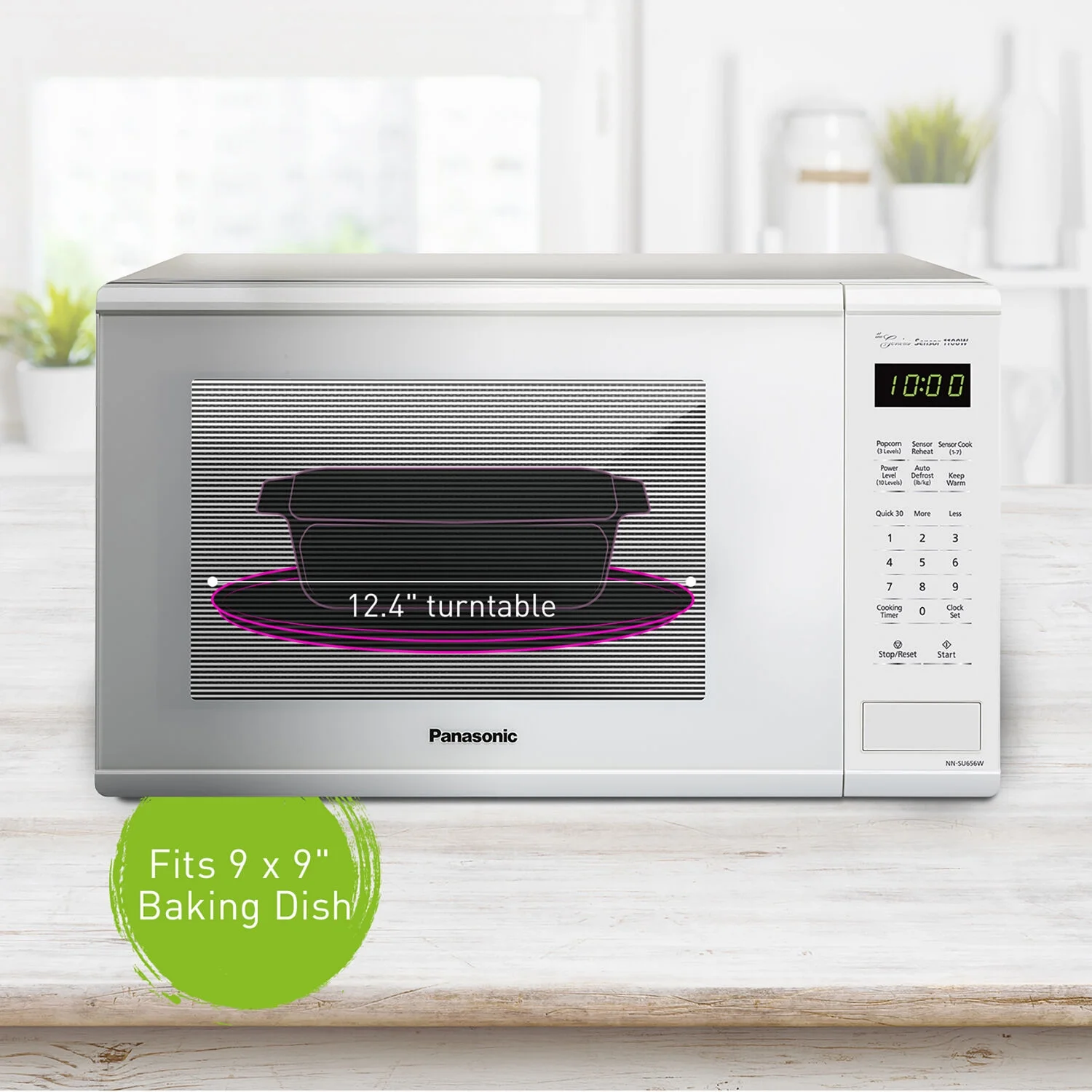 Panasonic  New 1.3 Cu. ft. 1100W Genius Sensor Countertop Microwave Oven in White - Levo Sportswear