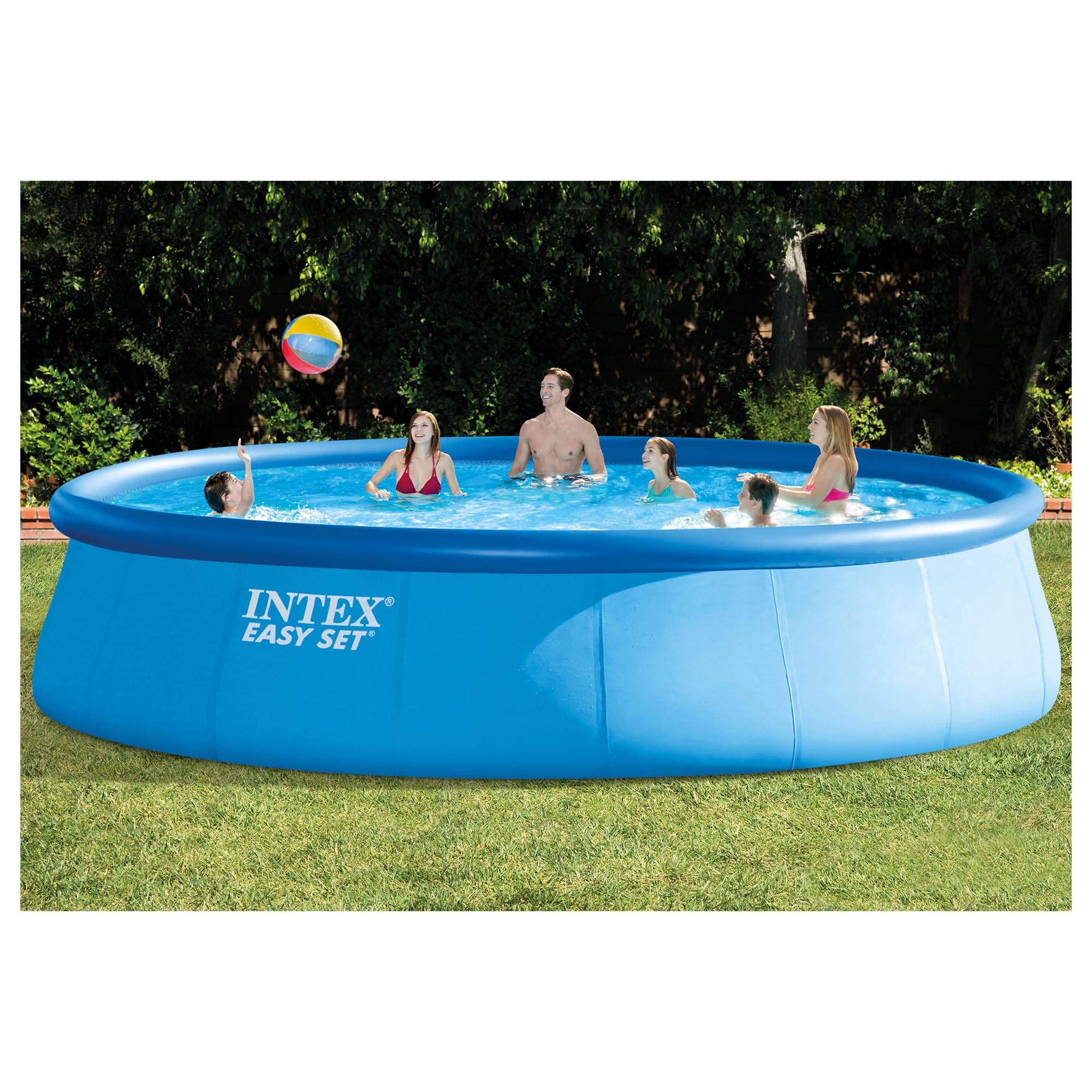 Intex 18 Feet x 48 Inch Inflatable Above Ground Swimming Pool Set - Levo Sportswear