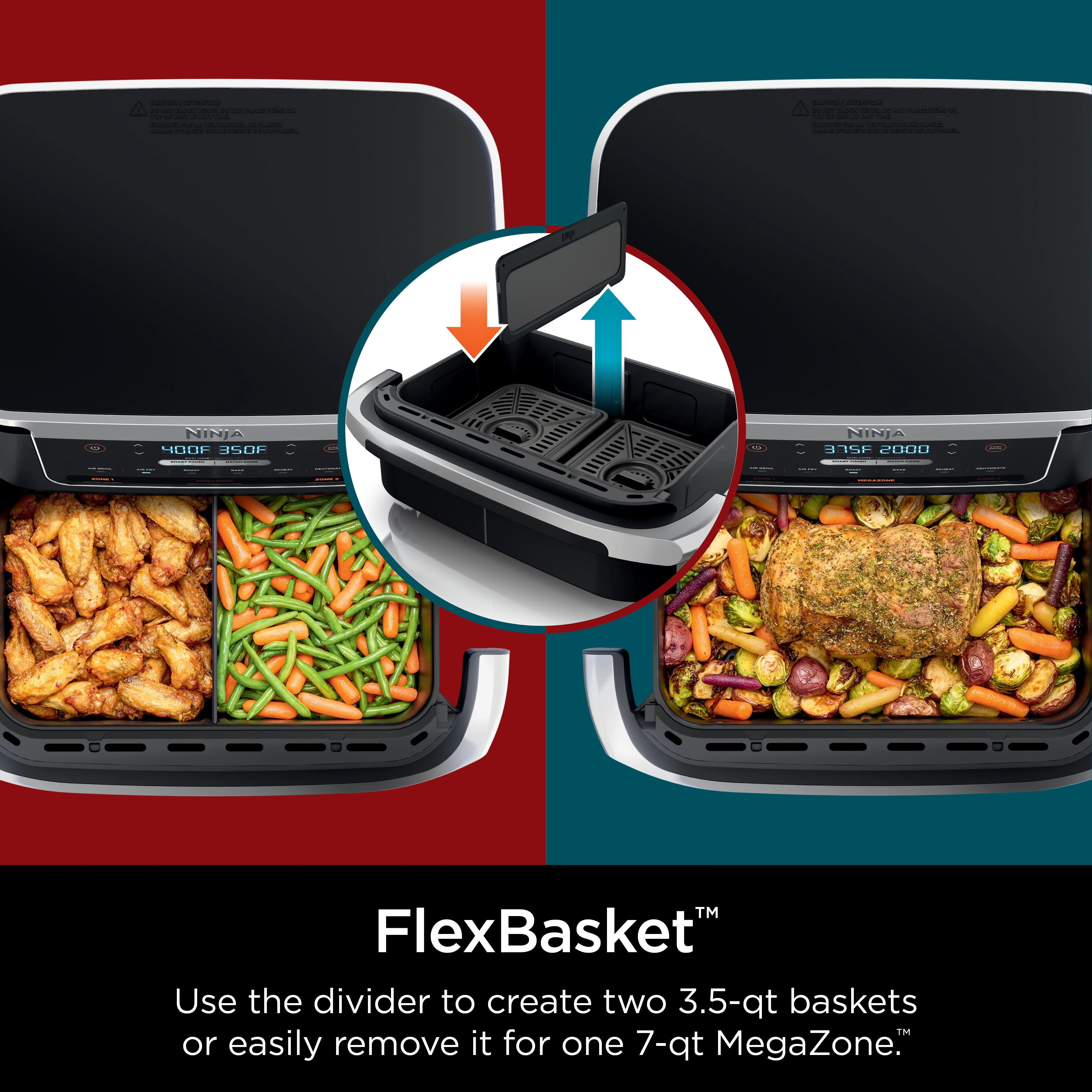Ninja Foodi DualZone FlexBasket Air Fryer with 7-qt MegaZone - Levo Sportswear