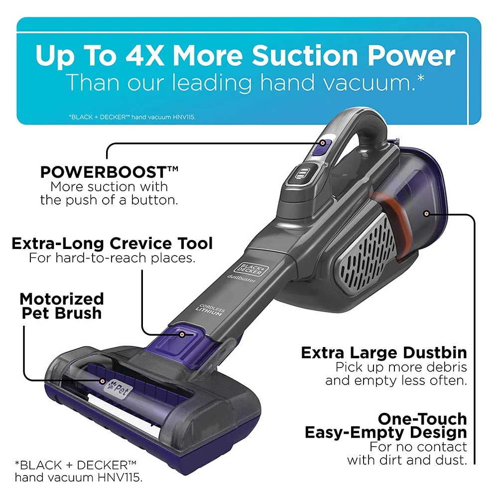 BLACK+DECKER dustbuster, Cordless Pet Handheld Vacuum - Levo Sportswear