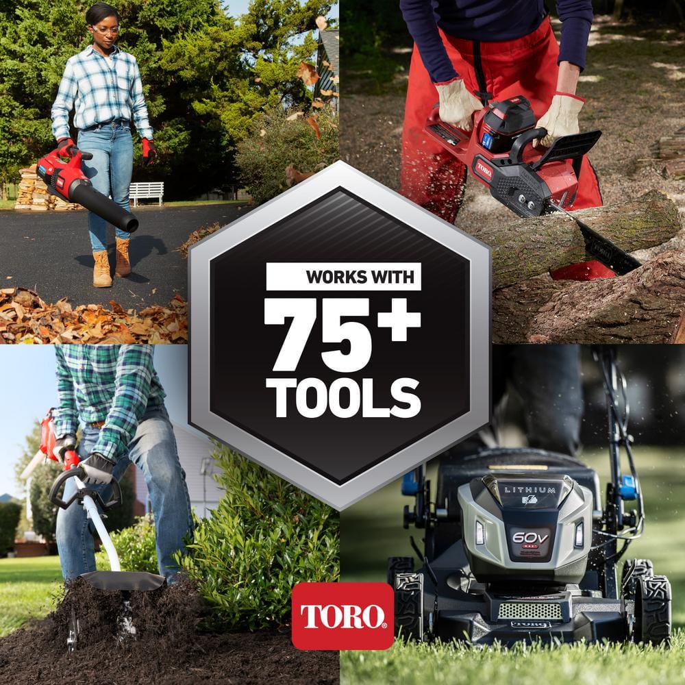 Toro 60V Max Lithium-Ion Brushless Cordless 15 in. / 13 in. String Trimmer - 2.0 Ah Battery and Charger Included 51831 - Levo Sportswear