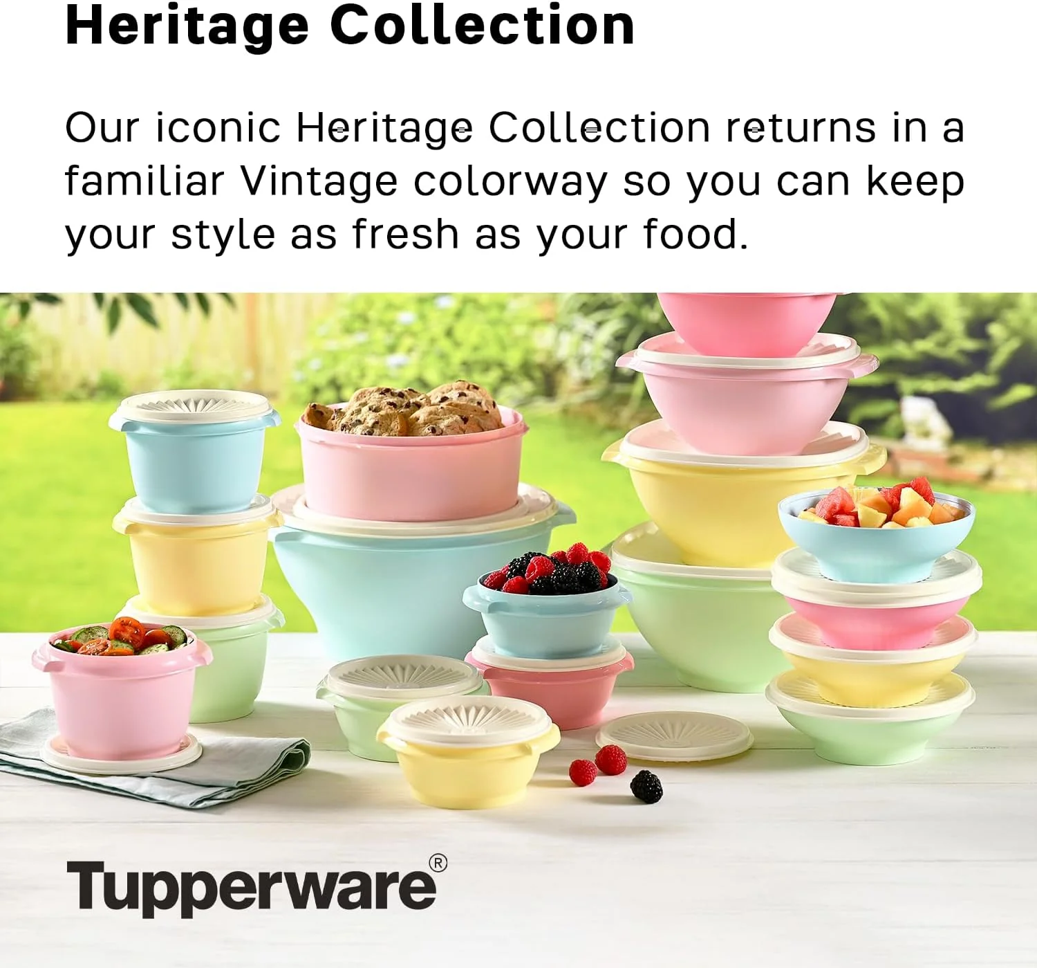 TUPPERWARE Elegant Vintage Heritage 36 Piece Food Storage Set - Levo Sportswear